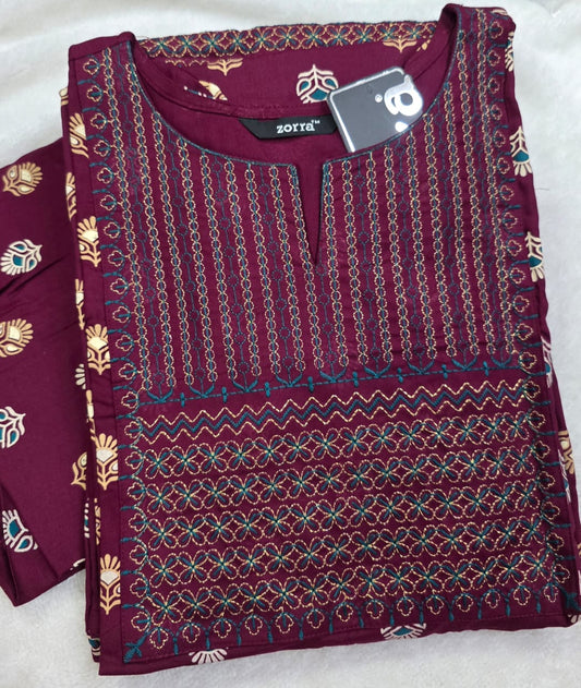 Zorra Rayon Embriodery Kurti