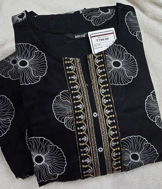 Zorra Rayon Embriodery Kurti