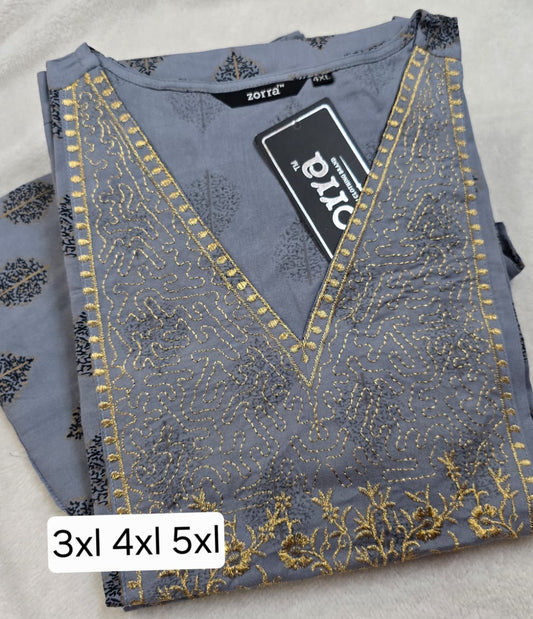 Zorra Rayon Straight Cut Kurti (Jumbo Size)