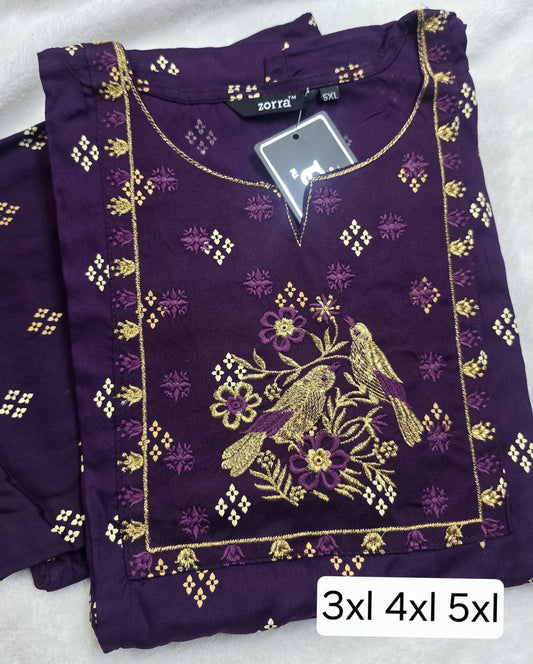 Zorra Rayon Straight Cut Kurti (Jumbo Size)