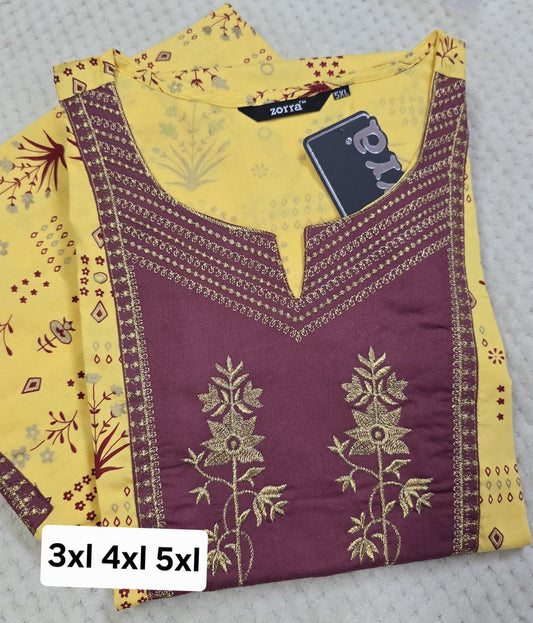 Zorra Rayon Straight Cut Kurti (Jumbo Size)