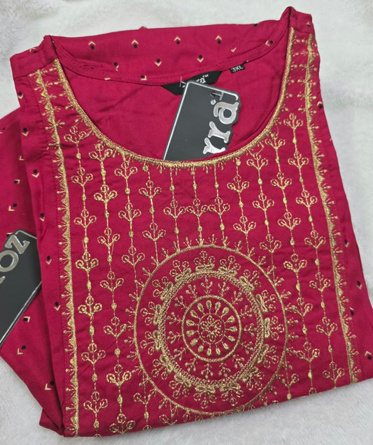 Zorra Rayon Straight Cut Kurti (Jumbo Size)