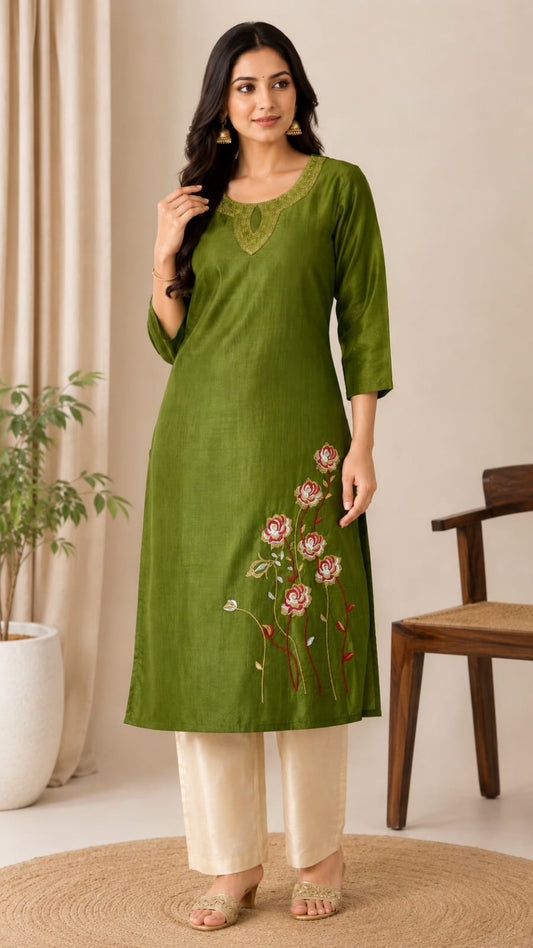 Zorra Silk Straight Cut Kurtis