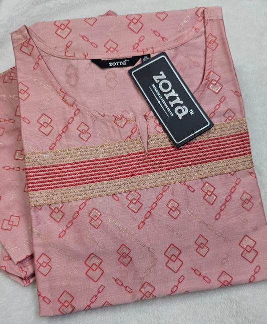 Zorra Silk Straight Cut Kurtis