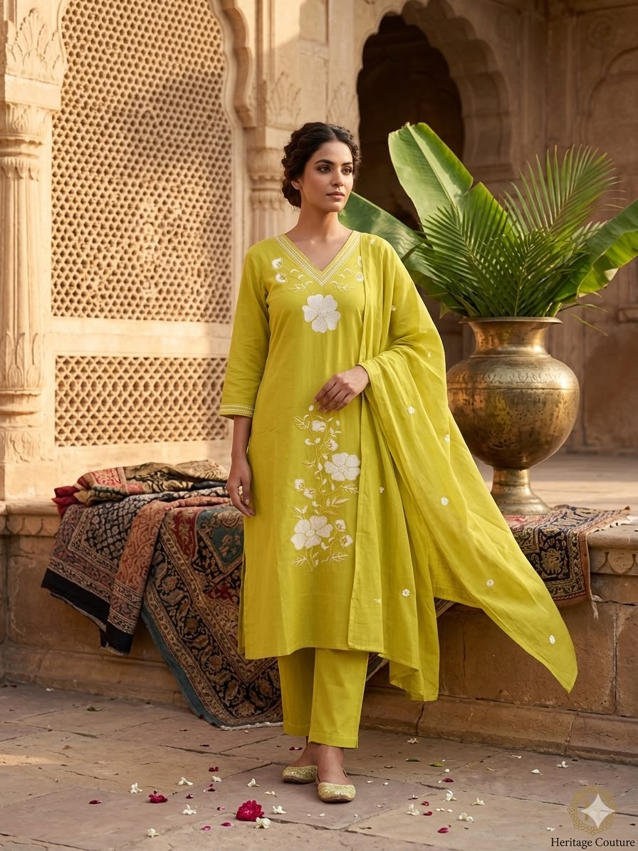 Mul Cotton Embroidery 3pc set