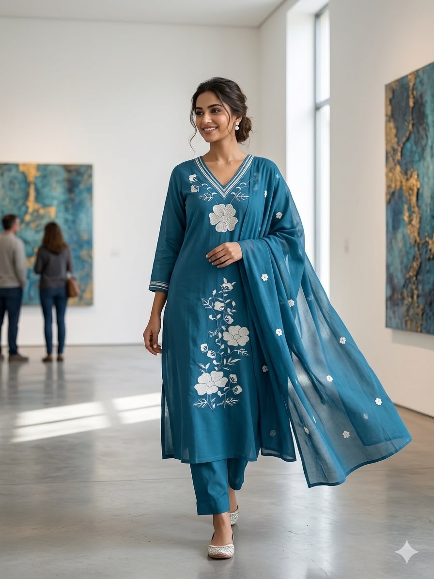 Mul Cotton Embroidery 3pc set