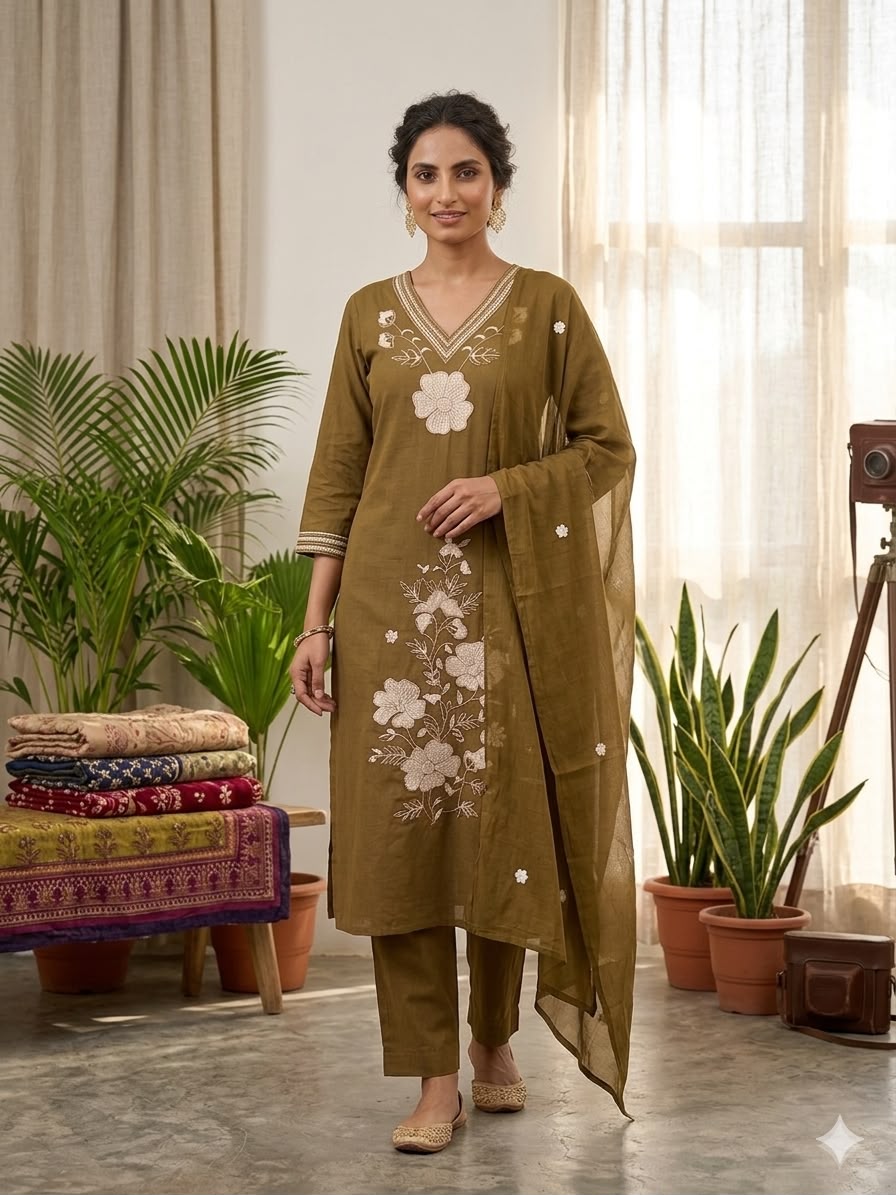 Mul Cotton Embroidery 3pc set