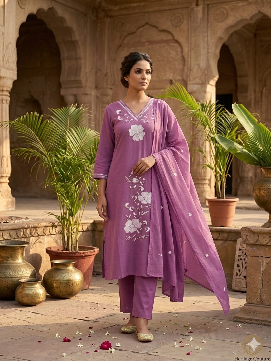 Mul Cotton Embroidery 3pc set