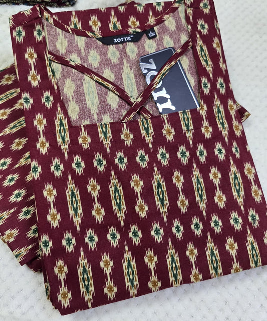 Zorra Cotton Straight Cut Kurti