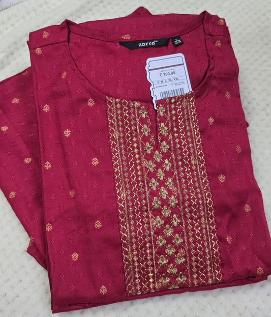 Zorra Rayon Straight Cut Kurti