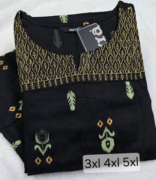 Zorra Rayon Straight Cut Kurti (Jumbo Size)