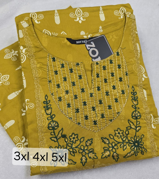 Zorra Rayon Straight Cut Kurti (Jumbo Size)