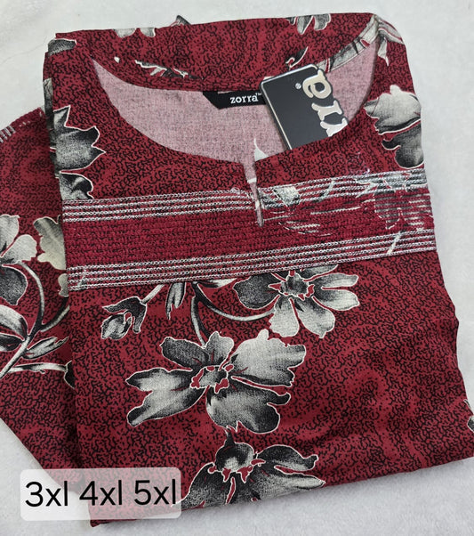 Zorra Rayon Straight Cut Kurti (Jumbo Size)