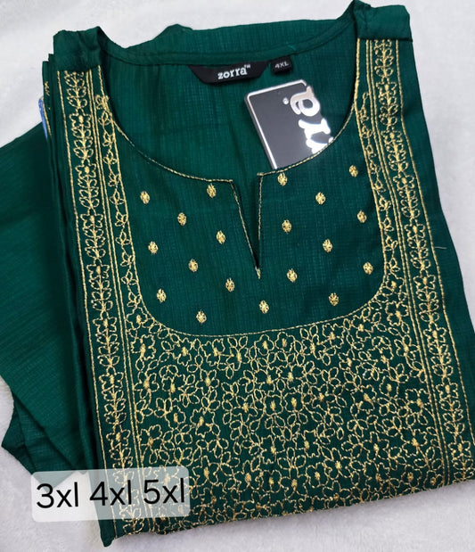Zorra Silk Straight Cut Kurti (Jumbo Size)