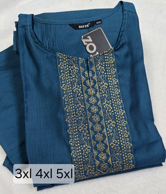 Zorra Silk Straight Cut Kurti (Jumbo Size)