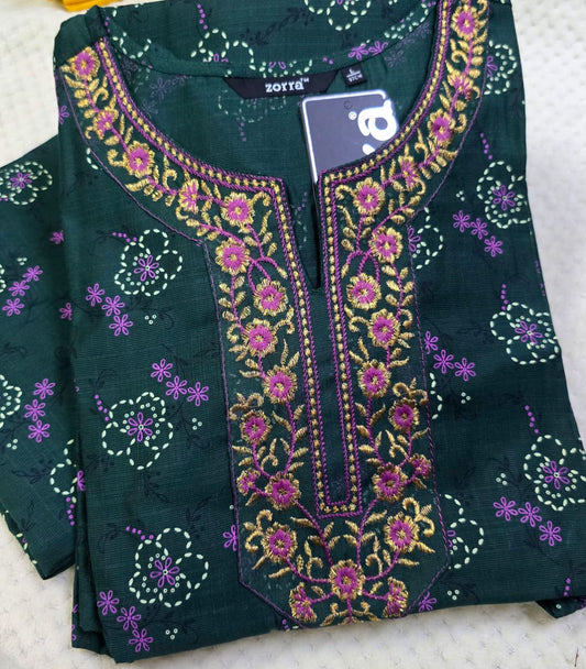 Zorra Silk Straight Cut Kurti