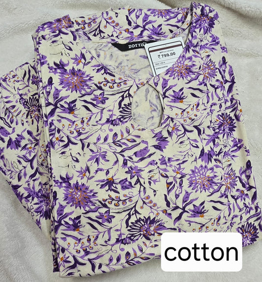 Zorra Cotton Straight Cut Kurti